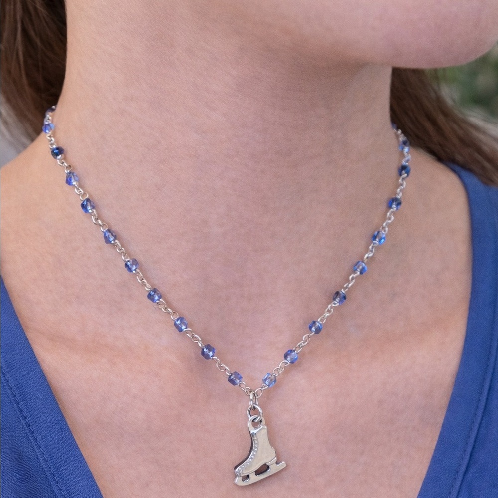 Beaded ice skater necklace